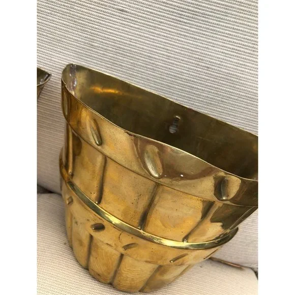 Vintage Wall Pocket Pair Raymor Bucket Shape Tradition by Raymor India Metalware - Picture 4 of 10